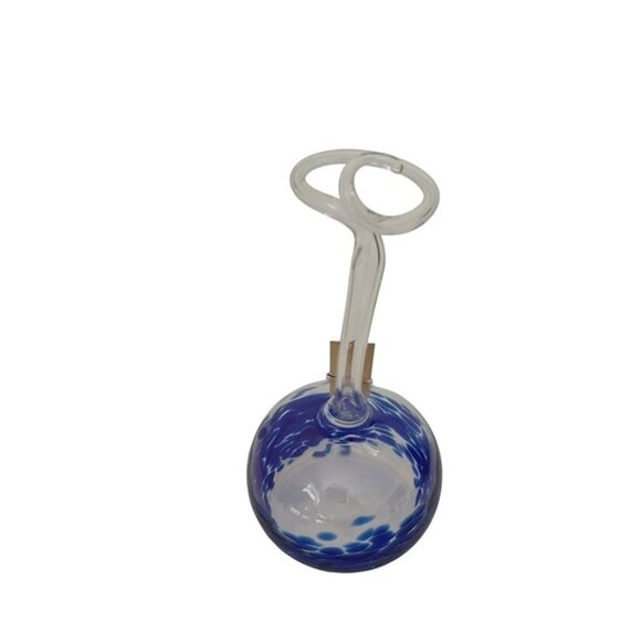 Venetian Glass Dip Fountain Pen with Colored Glass Inkwell Like New Blue - Picture 8 of 10